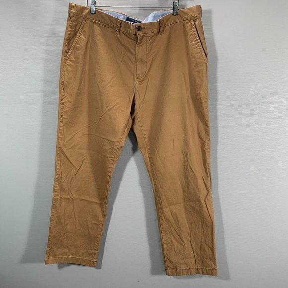 Tommy Hilfiger Other - Tommy HiIlfiger Pants Mens 42 Custom Fit Brown Cotton Stretch Flat Front Chino